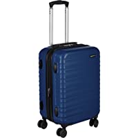 Amazon Basics - Maleta de viaje rígida giratori - 55 cm- Tamaño de cabina- Azul marino